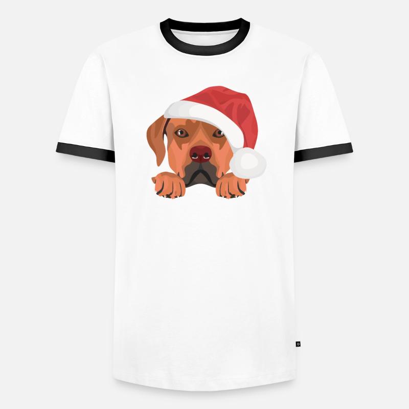 Rhodesian Ridgeback Joyeux Noël T-shirt contrasté Homme
