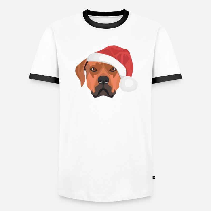 Rhodesian Ridgeback Joyeux Noël T-shirt contrasté Homme