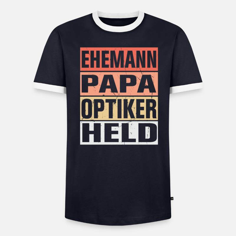Optiker Vater Ehemann Held - Männer Kontrast-T-Shirt - undefined