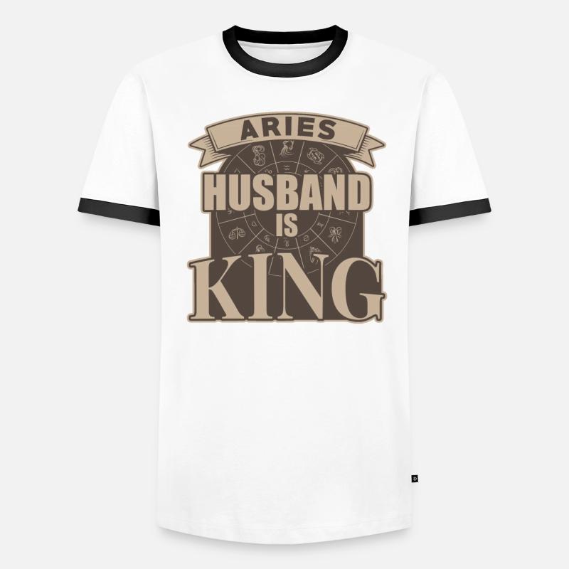 Widder Ehemann Ist König Männer Kontrast-T-Shirt