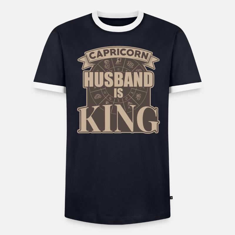 Steinbock Ehemann Ist König - Männer Kontrast-T-Shirt - undefined
