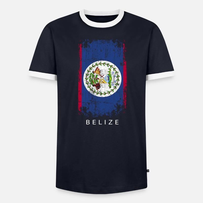 Souvenir avec le drapeau du Belize T-shirt contrasté Homme