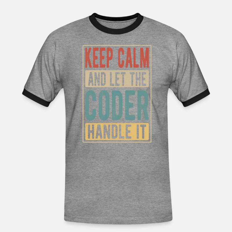 Coder Retro Gift - Men's Ringer Shirt - heather grey/black