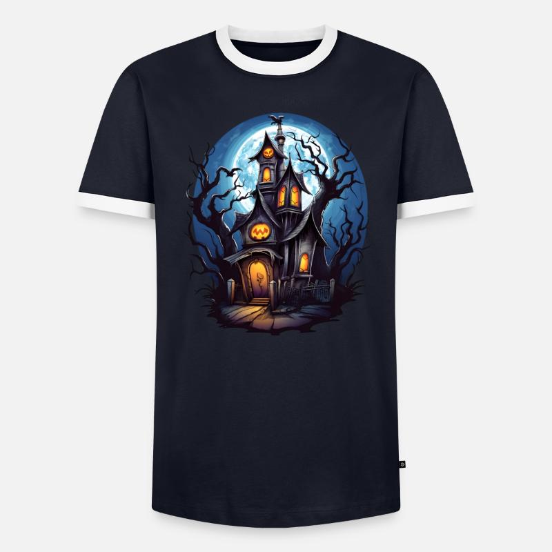 Maison hantée d’Halloween T-shirt contrasté Homme
