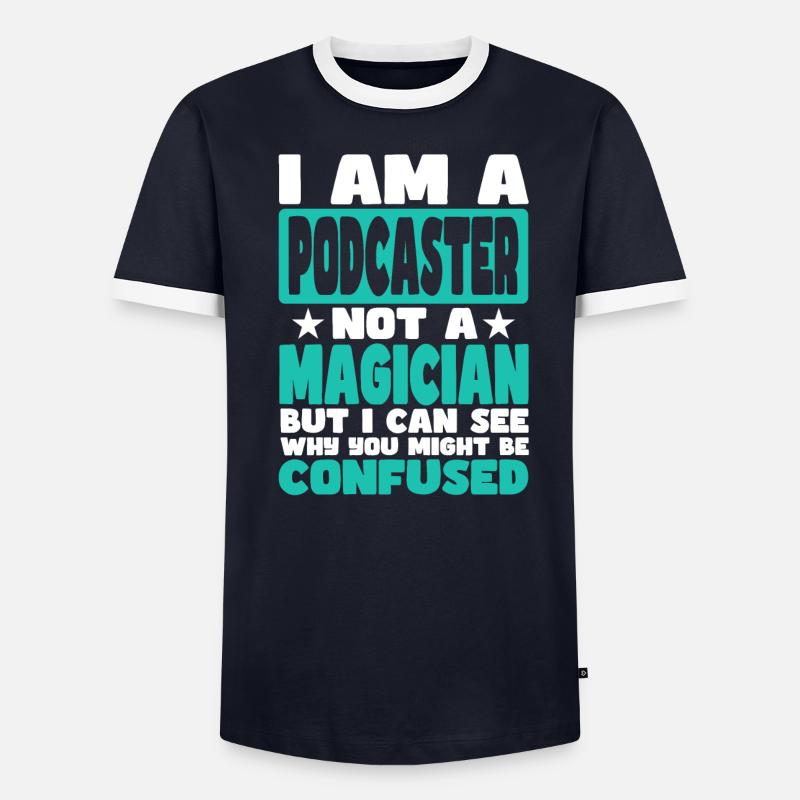 Podcaster Männer Kontrast-T-Shirt