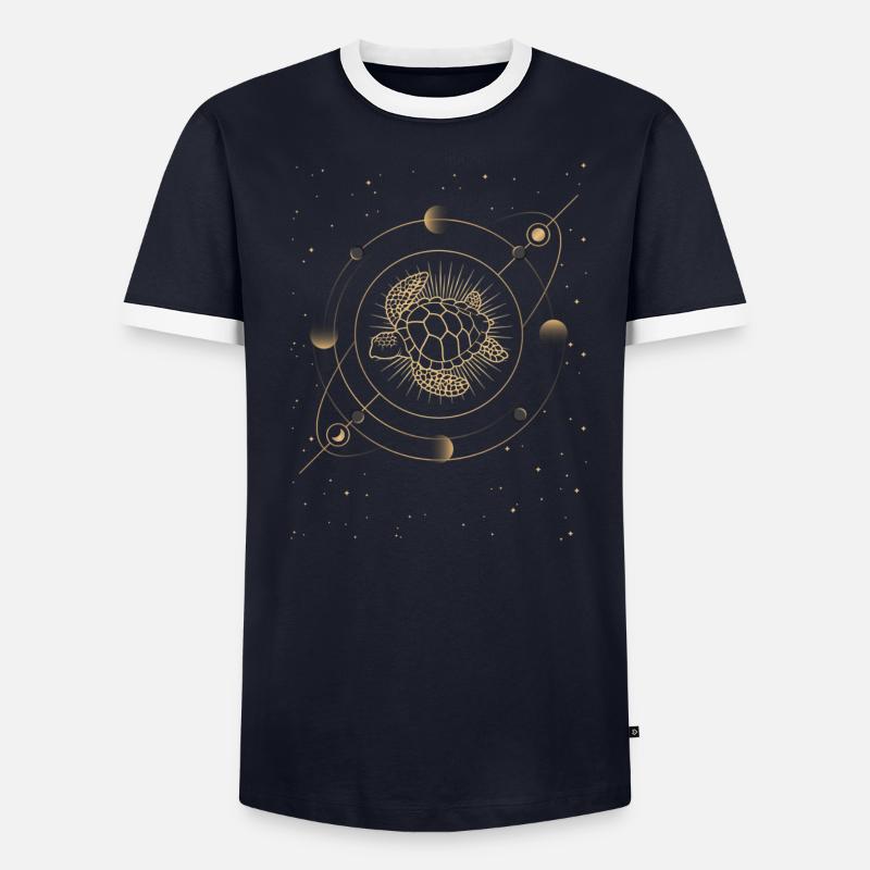 Tortue céleste dans le cosmos T-shirt contrasté Homme