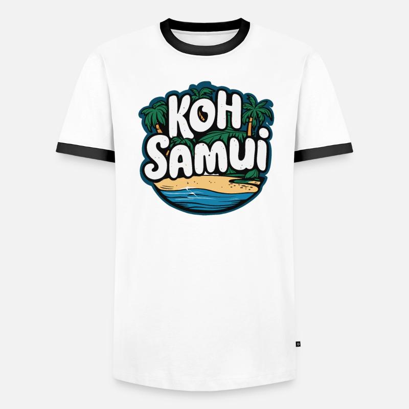 Koh Samui souvenir beach paradise Men's Ringer Shirt