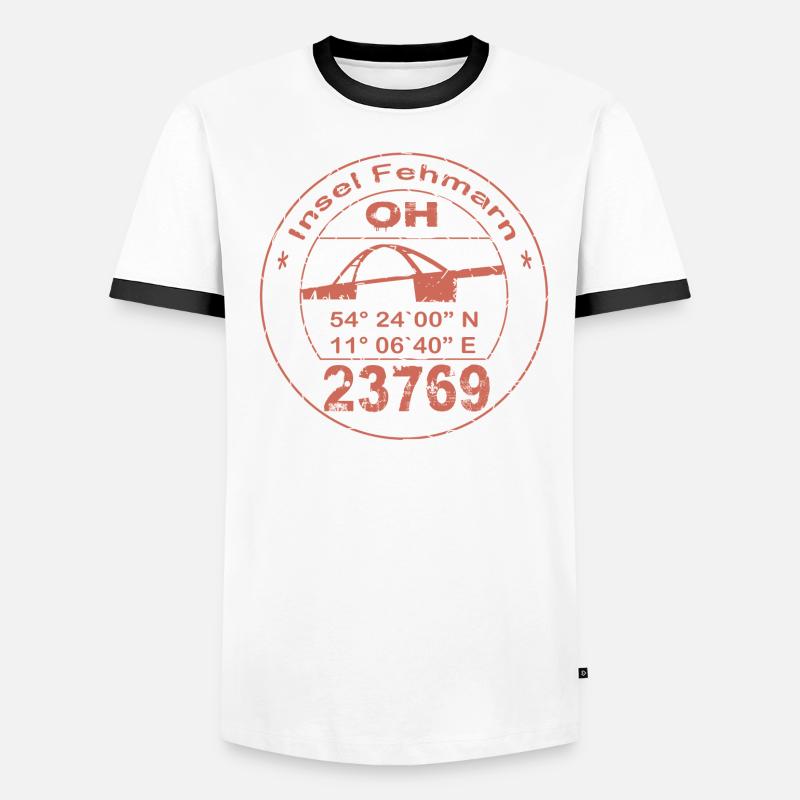 Fehmarn Stempel Männer Kontrast-T-Shirt