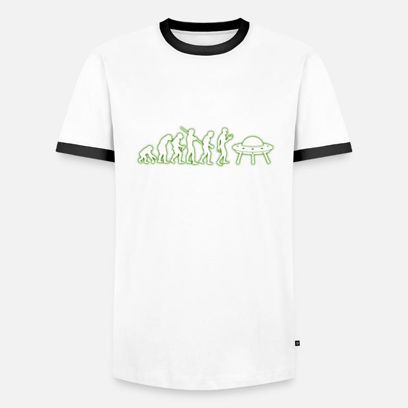 menschliche EVOLUTION ALIEN Männer Kontrast-T-Shirt