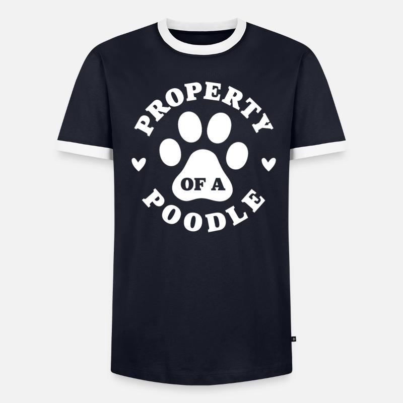 Eigentum eines Pudels - Männer Kontrast-T-Shirt - undefined