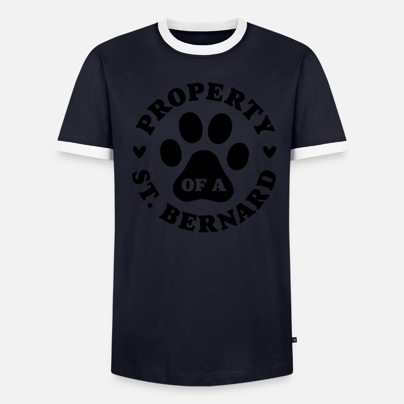 Eigentum eines Bernhardiners - Männer Kontrast-T-Shirt - undefined