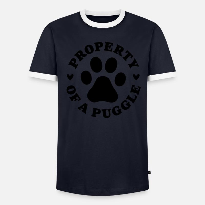 Eigenschaft eines Puggle - Männer Kontrast-T-Shirt - undefined