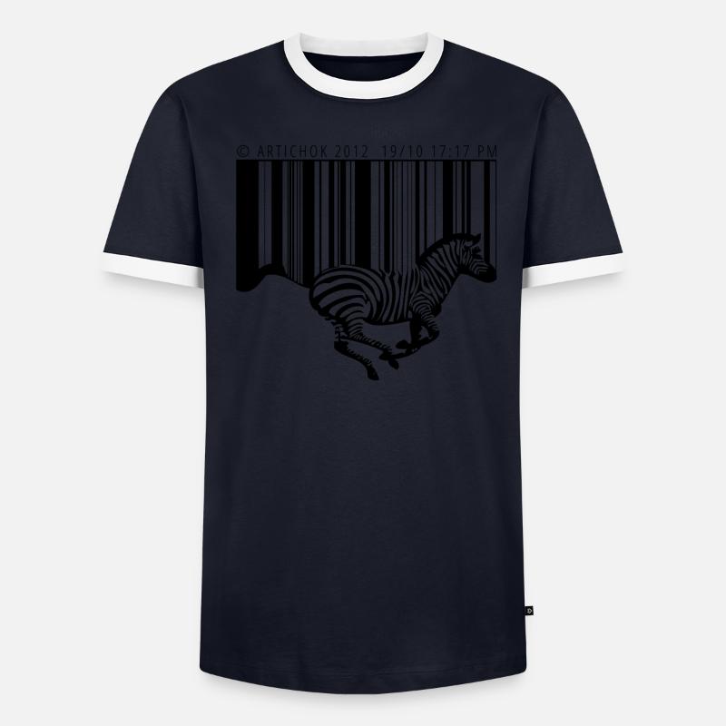 Zèbre code barre T-shirt contrasté Homme