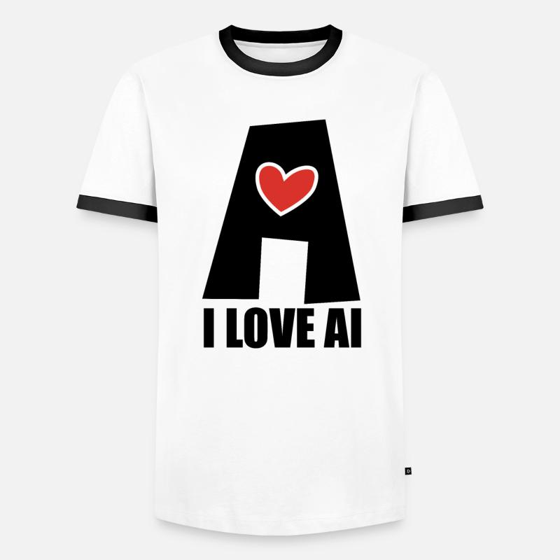 Artificial Intelligence - I love AI - Digital Männer Kontrast-T-Shirt
