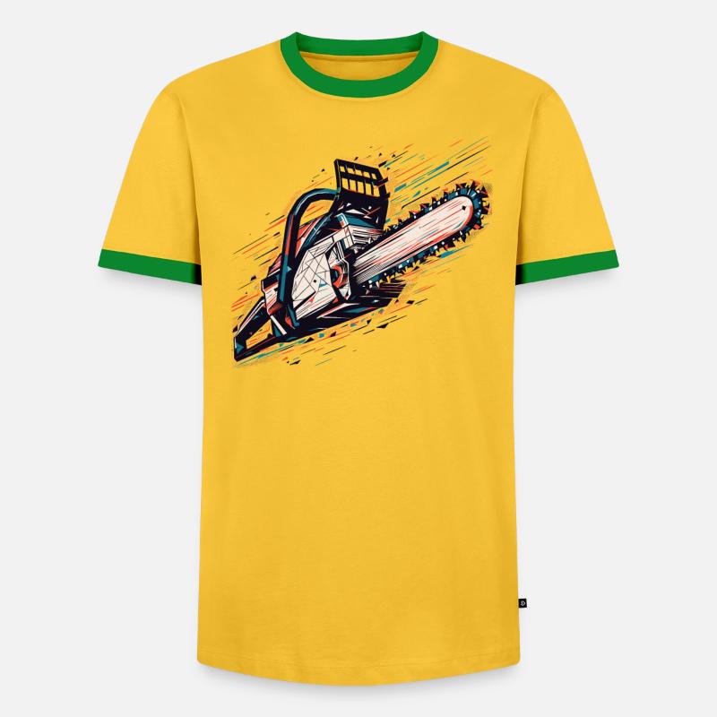 Vector Polygon Chainsaw - Men's Ringer Shirt - undefined