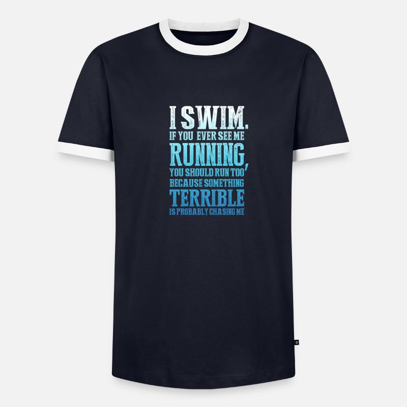 LUSTIGER SCHWIMMER SPRUCH! GESCHENKIDEE Männer Kontrast-T-Shirt
