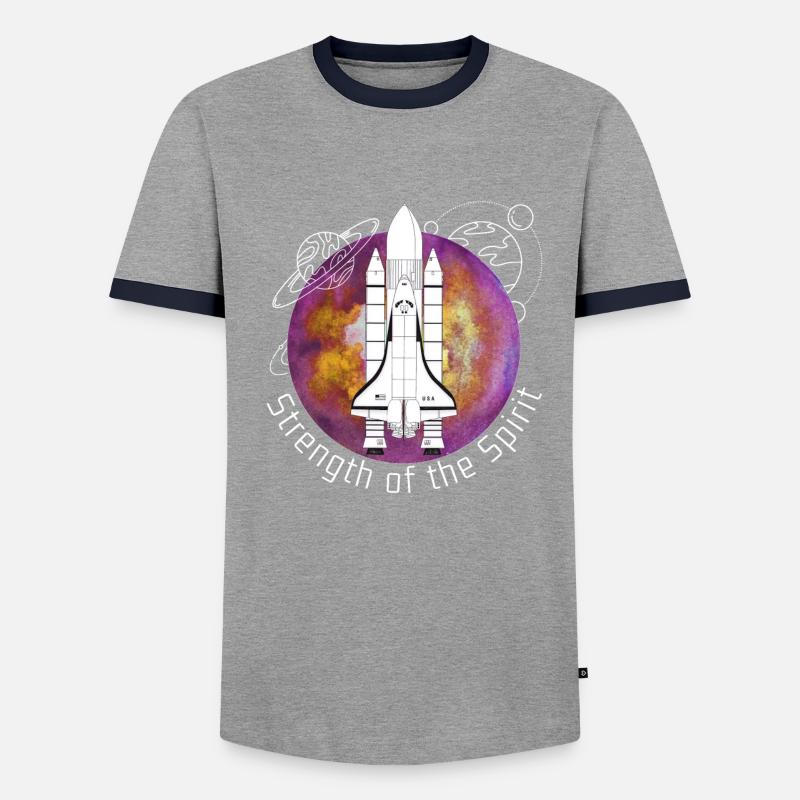 Space, Space shuttle, Planets - Men's Ringer Shirt - undefined