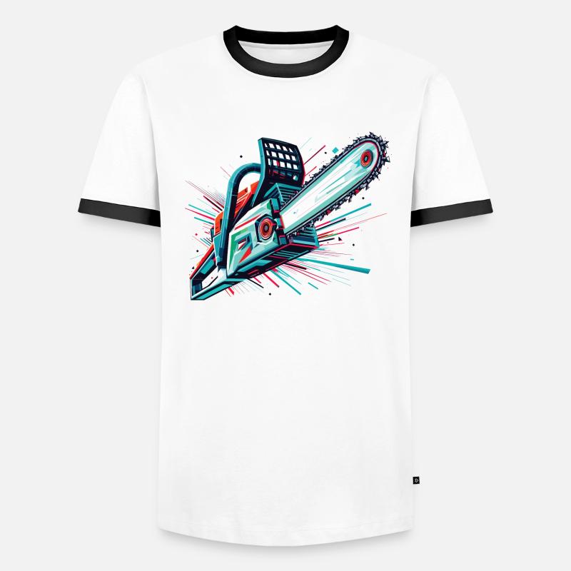 Tronçonneuse polygonale vectorielle T-shirt contrasté Homme