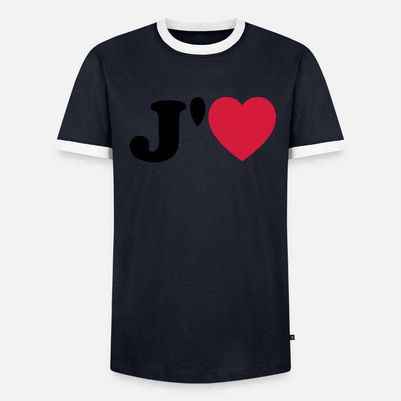 j aime Männer Kontrast-T-Shirt