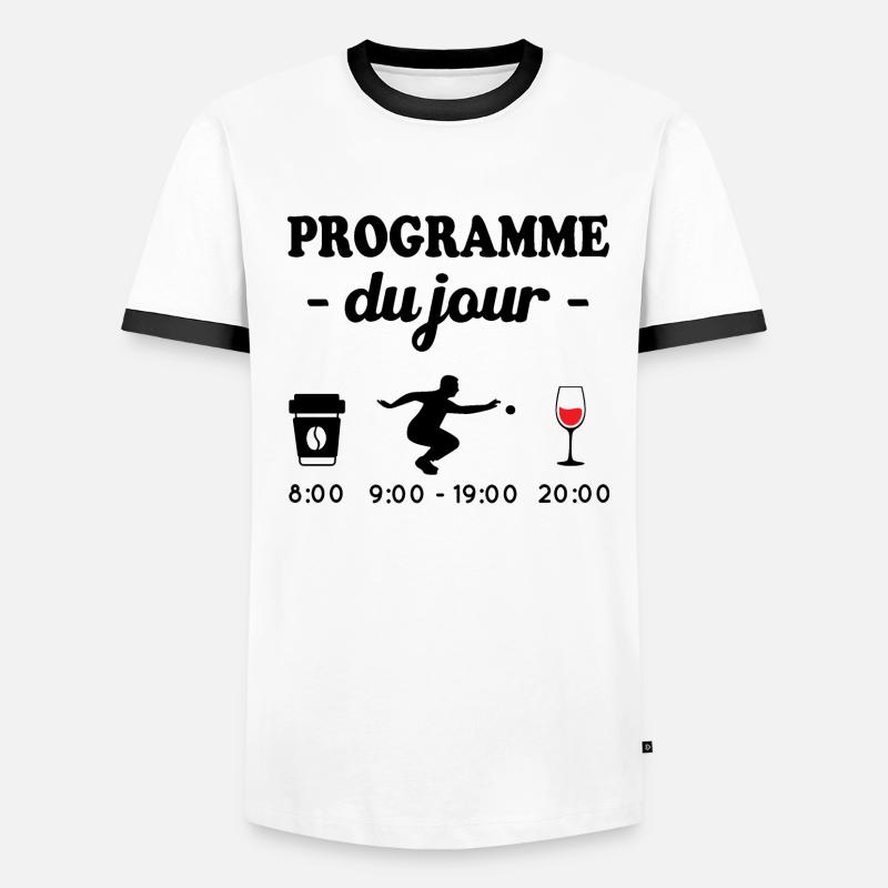 Pétanque le programme, Programme du jour pétanque T-shirt contrasté Homme