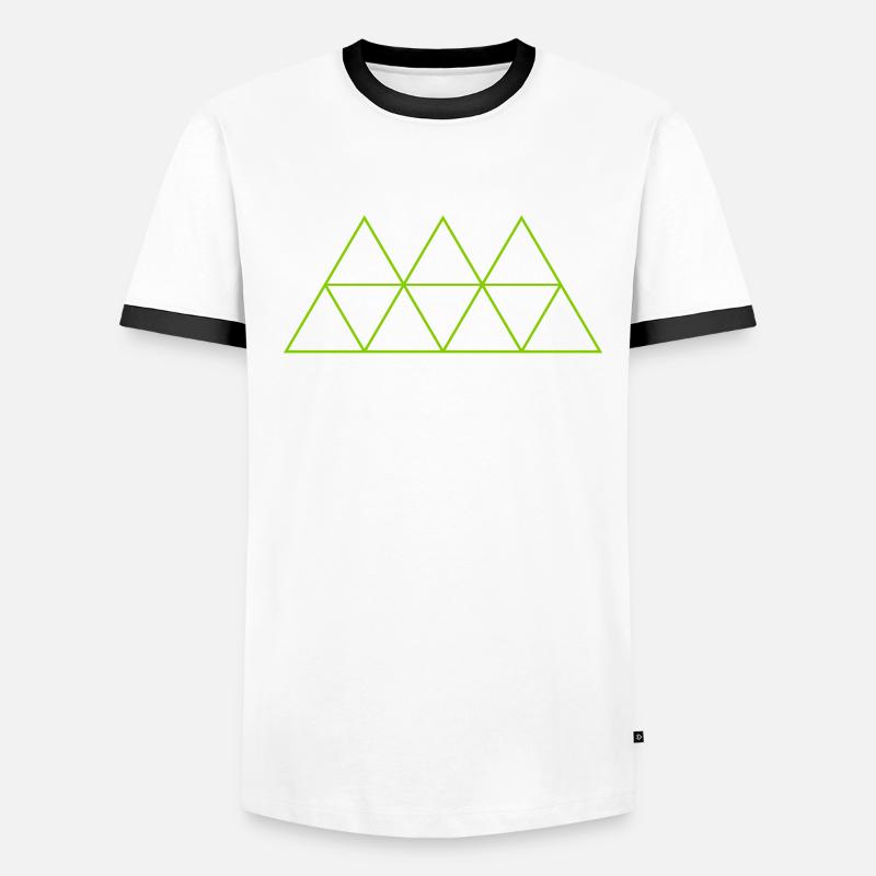 Géométrie Triangle Outlines conceptions rondes T-shirt contrasté Homme