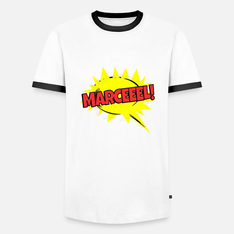 Marcel nom drôle bulle de discours Marceeel ! T-shirt contrasté Homme