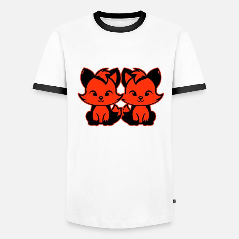 Renard mignon Mignon Bébé T-shirt contrasté Homme