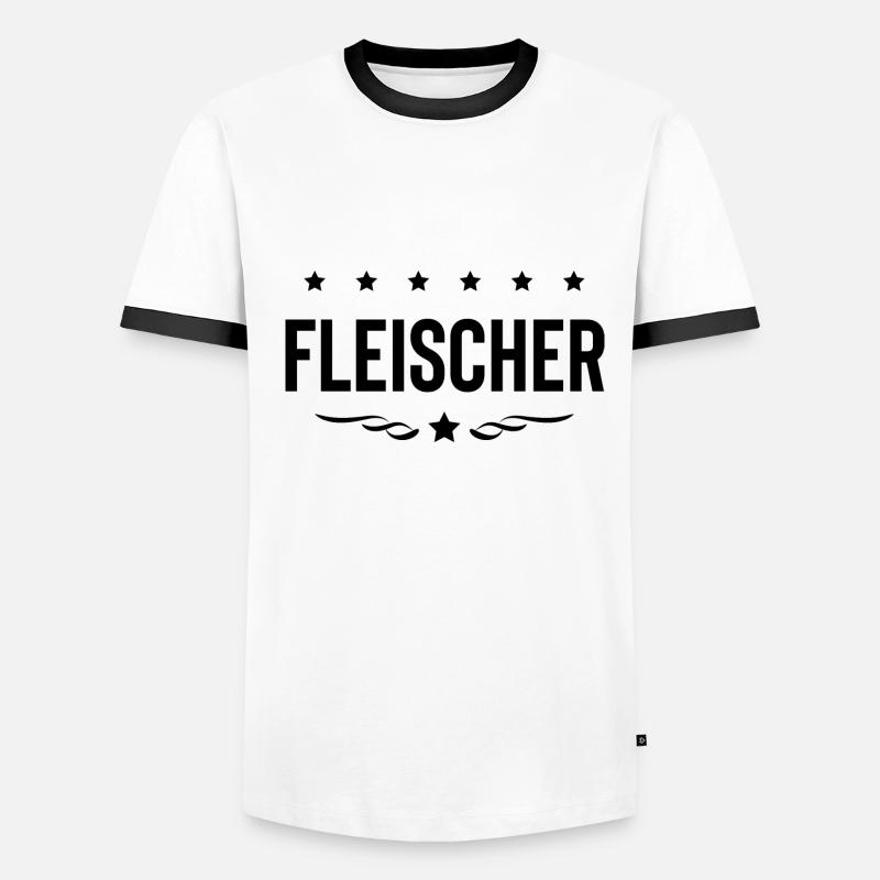 Fleischer Beruf Männer Kontrast-T-Shirt