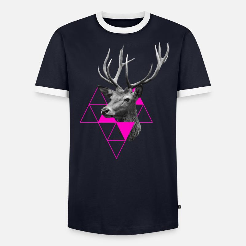 Hirsch Design Geschenke Männer Kontrast-T-Shirt