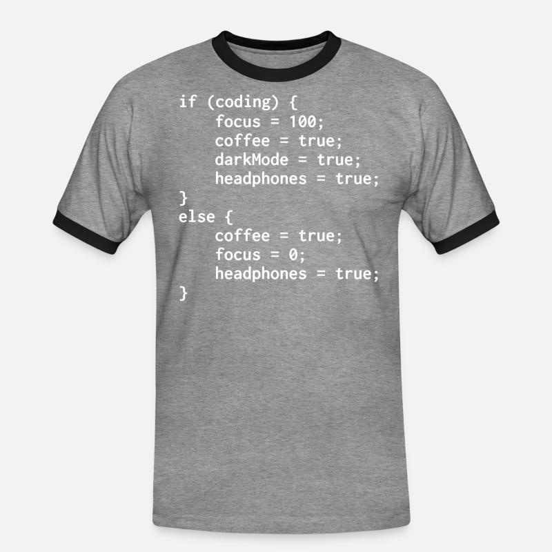 Programmierer-Else-Code - Männer Kontrast-T-Shirt - Grau meliert/Schwarz