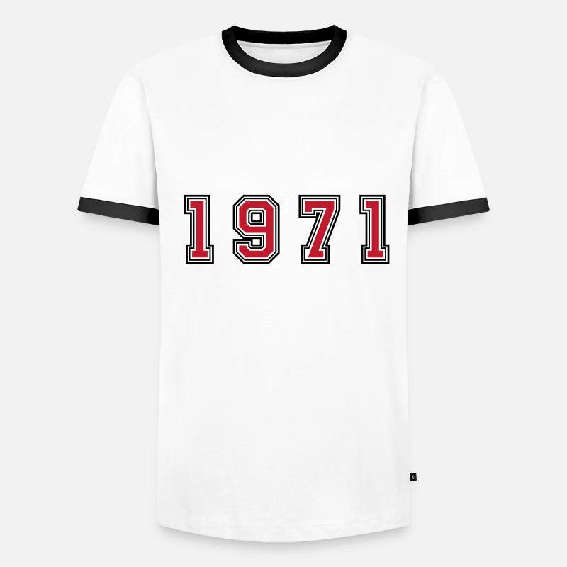 Numéro de l’année 1971 T-shirt contrasté Homme