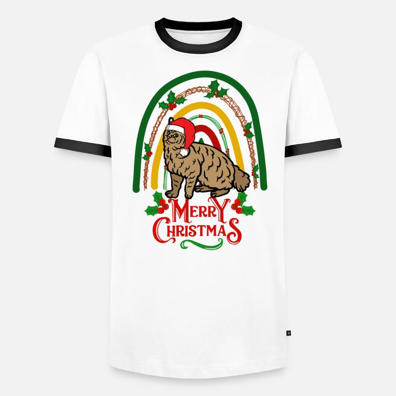 Pixie Bob Cat Christmas Men's Ringer Shirt