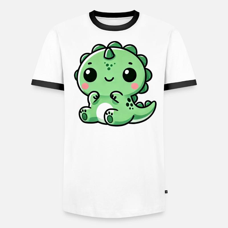 Mignon Dino T-Rex Chibi T-shirt contrasté Homme