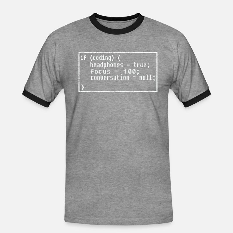 Coders coding - Men's Ringer Shirt - heather grey/black