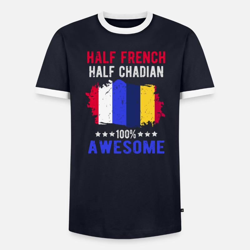 Moitié Français moitié Chader T-shirt contrasté Homme