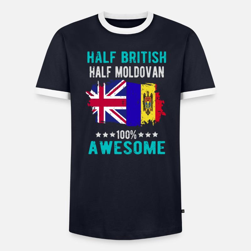 Halb Brite Halb Moldawier - Männer Kontrast-T-Shirt - undefined