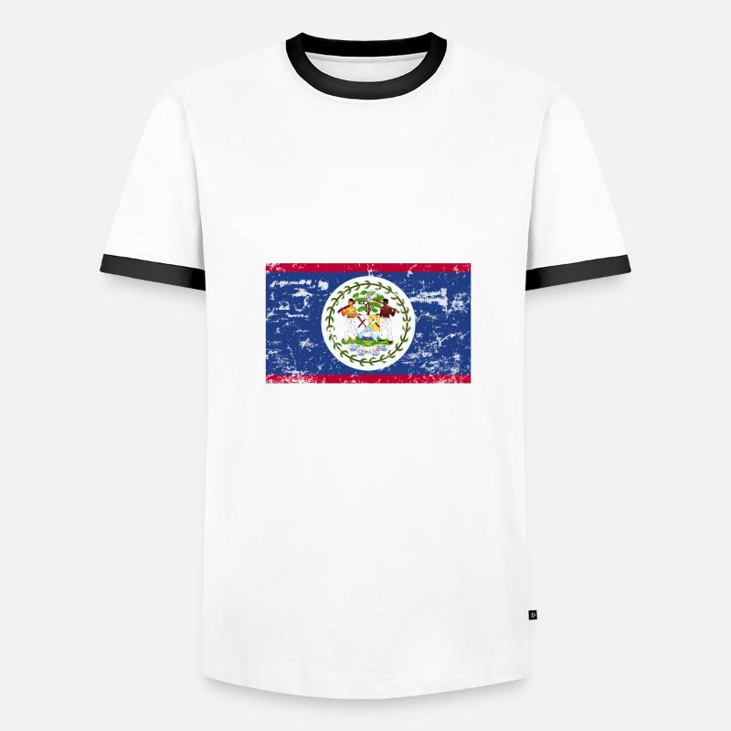 Drapeau du Belize T-shirt contrasté Homme
