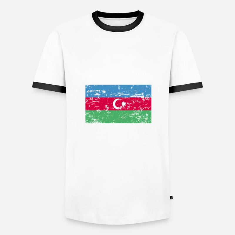Drapeau de l’Azerbaïdjan T-shirt contrasté Homme