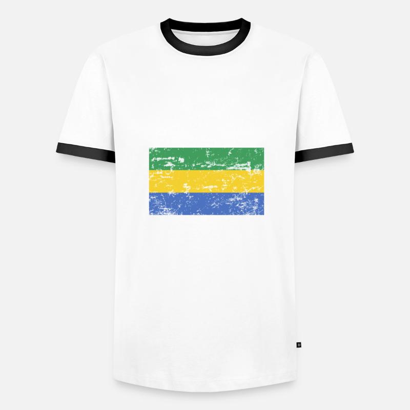 Drapeau du Gabon T-shirt contrasté Homme