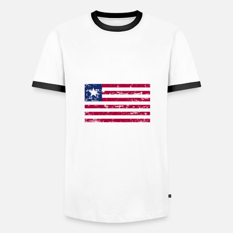 Drapeau de la Libye T-shirt contrasté Homme