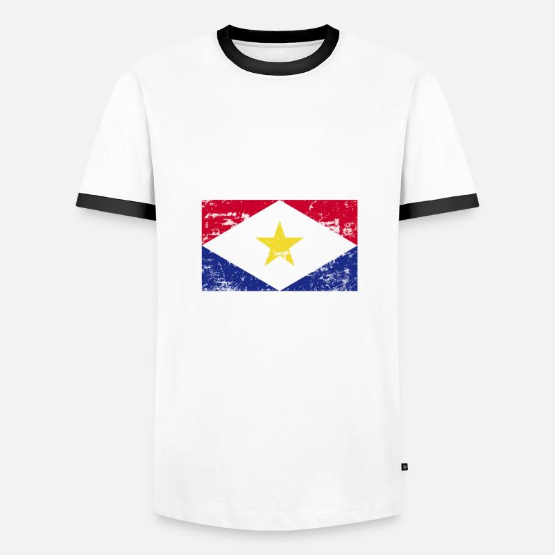 Dicton du drapeau saba T-shirt contrasté Homme