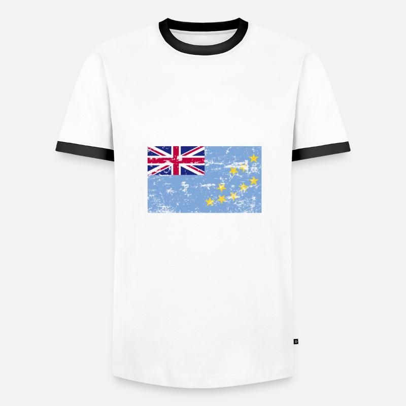 Dicton du drapeau de Tuvalu T-shirt contrasté Homme