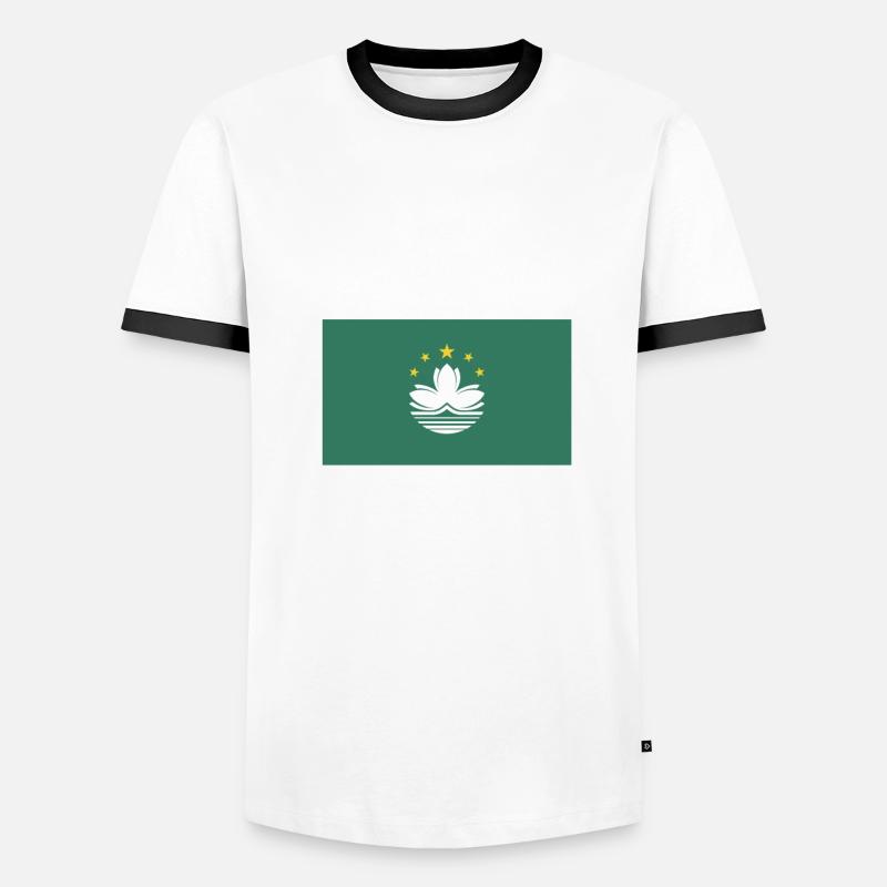 Drapeau de Macao T-shirt contrasté Homme