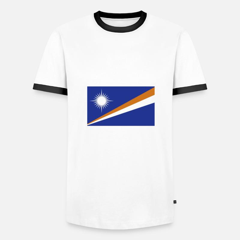 Drapeau des Îles Marshall T-shirt contrasté Homme