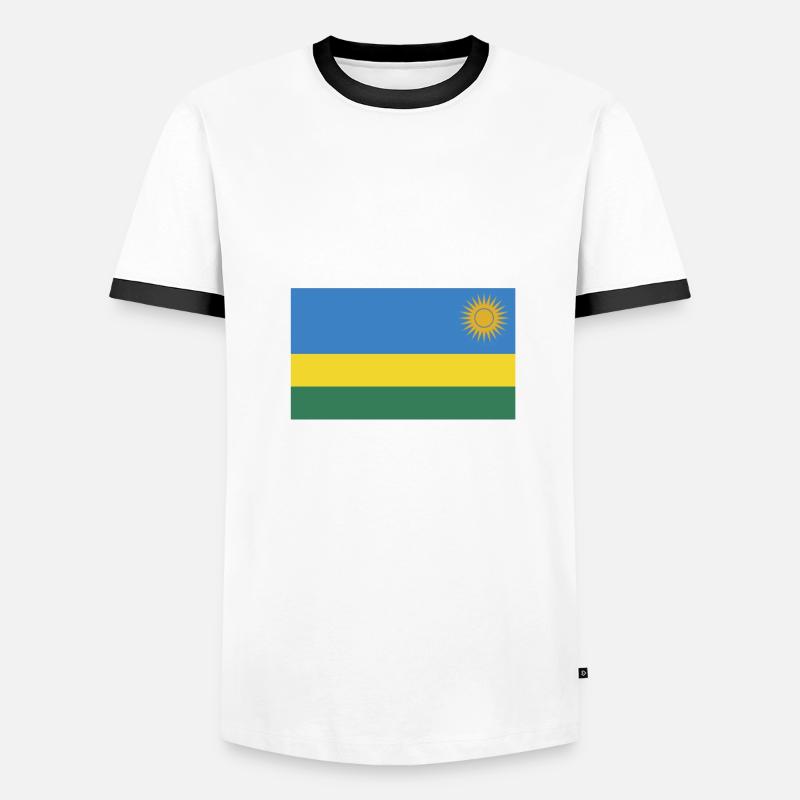 Drapeau du Rwanda T-shirt contrasté Homme