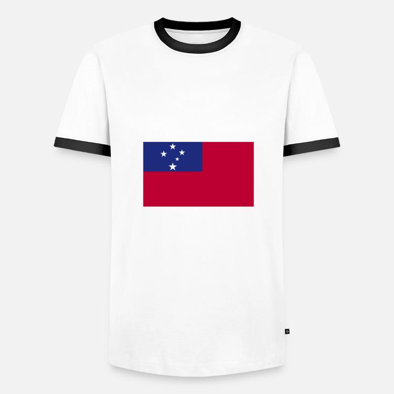 Drapeau des Samoa T-shirt contrasté Homme