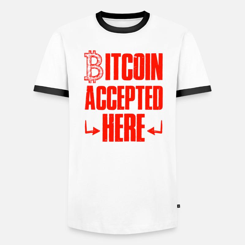 bitcoin accepted Men's Ringer Shirt