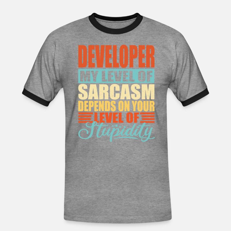 Entwickler Softwareentwickler Informatiker Coder - Männer Kontrast-T-Shirt - Grau meliert/Schwarz