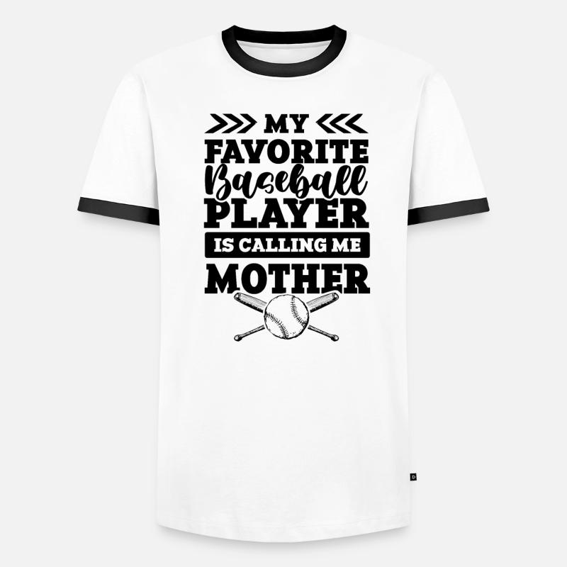 Mère du baseball T-shirt contrasté Homme