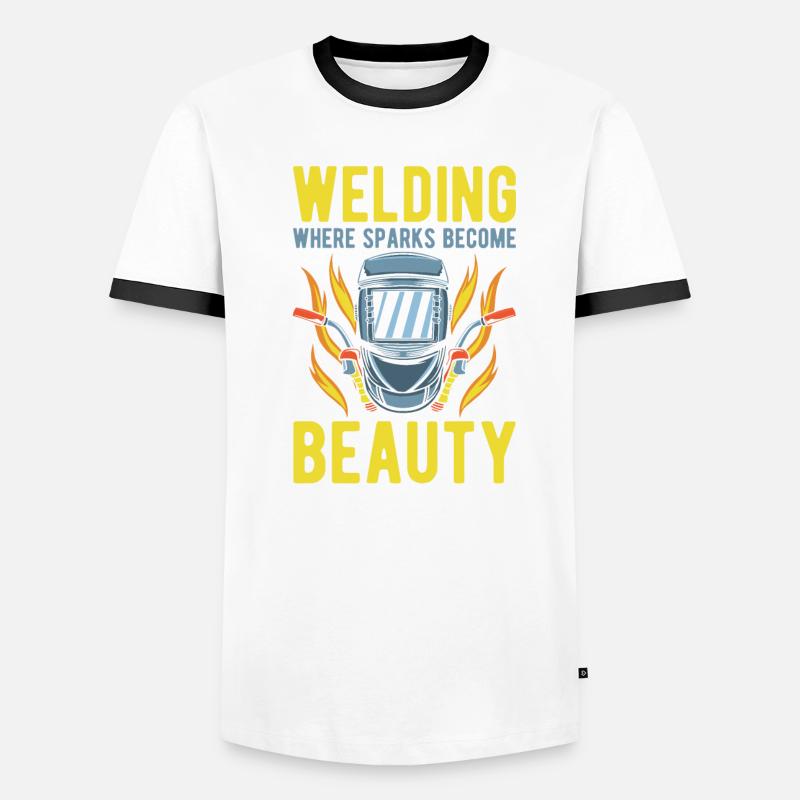 Soudeuse de soudage Les étincelles de soudage deviennent une beauté T-shirt contrasté Homme